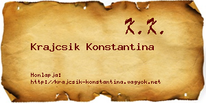 Krajcsik Konstantina névjegykártya